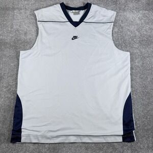 VTG Y2K Nike Tank Men's XL Gray Sleeveless Center Swoosh Jersey Muscle
